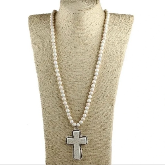 Anthropologie Magnesite Cross FINE Craftsmanship Necklace - Picture 10 of 10